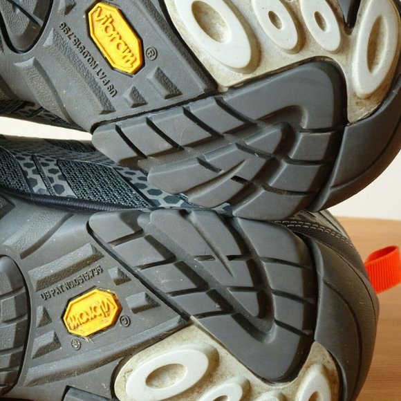Merrell Moab Edge 2 Vibram Outdoor Hiking Shoes Grey Orange Mens 10.5 (J35427) - Picture 7 of 11